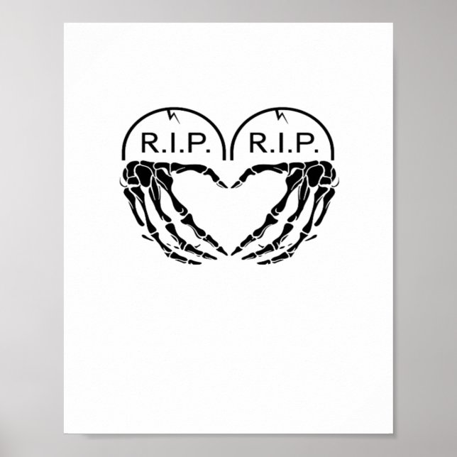 Poster Rip, Conception En Forme De Coeur Faite De Gravest (Devant)