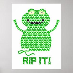 Poster Rip It ! Grenouille à crochet vectorielle