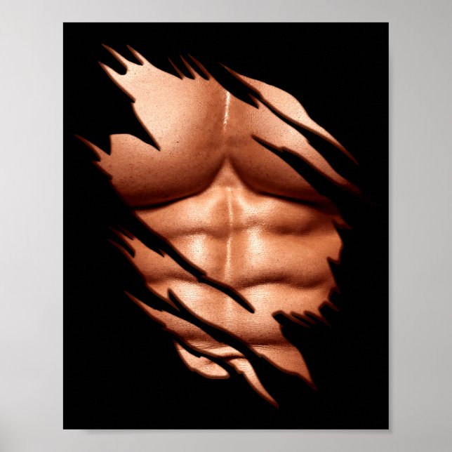 Poster Ripped Abs Clic Funny  (Devant)