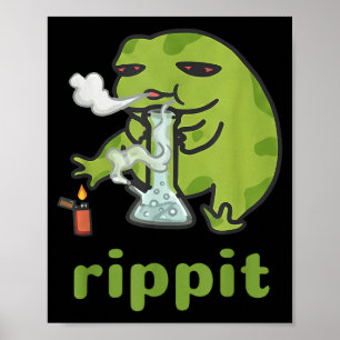 Poster Rippit Grenouille Fumeur de Weed Drôle _1 