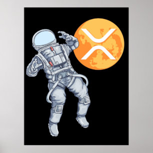 Poster Ripple XRP Cryptodevise -Astronaute de Crypto