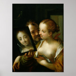 Poster Rire Couple avec miroir, 1596