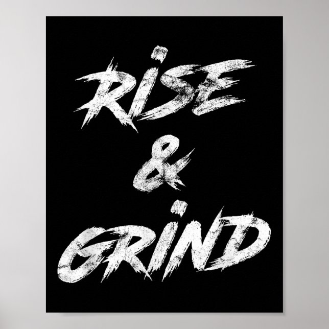 Poster Rise &amp; Grind Motivational Insrational  (Devant)