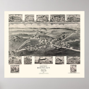 Poster Rising Sun, MD Panoramic Map - 1907
