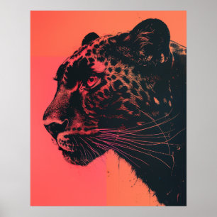 Poster Risographie néonatale vibrante Anima de caractère