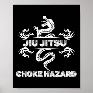 Poster Risque d'étranglement au Jiu Jitsu Karaté Boxe Mua