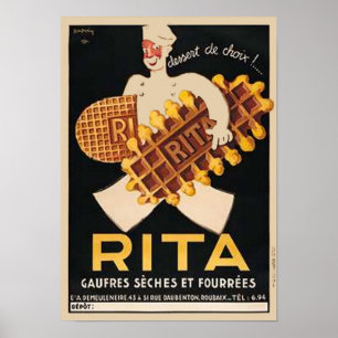 Poster Rita Biscuits Annonce Vintage