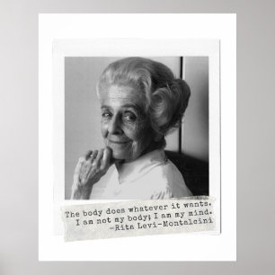 Poster Rita Levi-Montalcini cite les femmes dans la scien