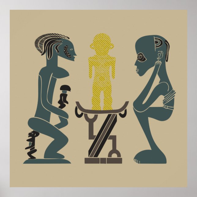 Poster rituel de guerrier de la tribu africaine (Devant)