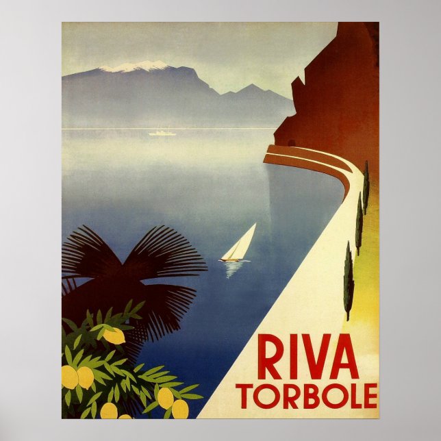 Poster Riva Torbole, Lac de Garde, Italie, riviera italie (Devant)