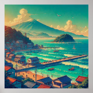Poster Rivages sereins du Fuji