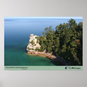 Poster Rive d'un lac décrite de ressortissant de roches