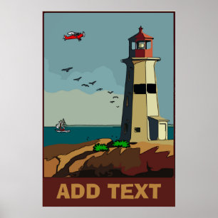 Poster Rive, Phare, Ajouter du texte