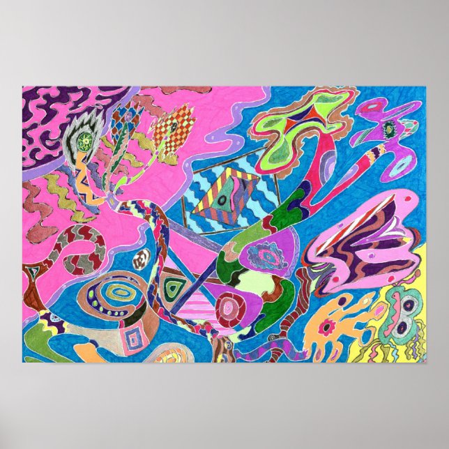 Poster Rive rose, 19x13 Art Abstrait (Devant)