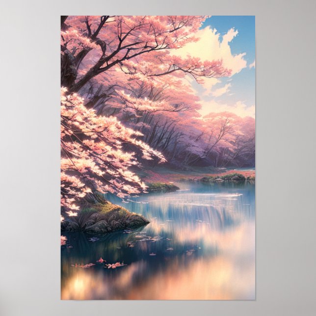 Poster Riverbank et la grâce de Sakura (Devant)