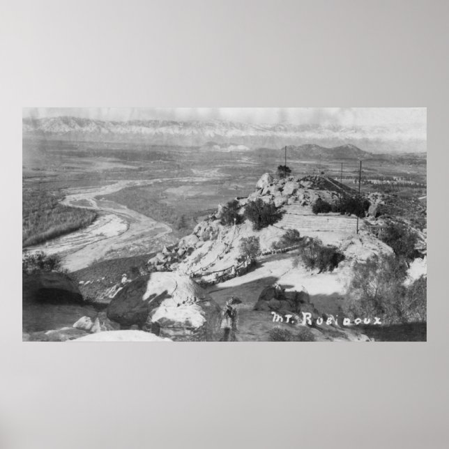 Poster Riverside, CA Mt. Rubidoux Vue aérienne (Devant)