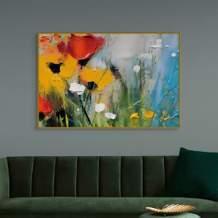 Poster Riverside – Prairie Abstraite Expressive