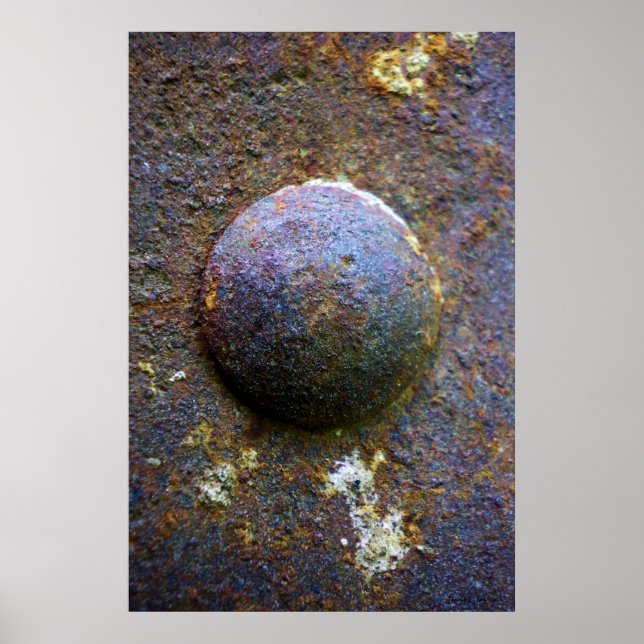 Poster Rivet industriel en acier rouillé (Devant)
