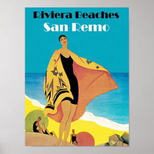 Poster Riviera Beaches ~ San Remo