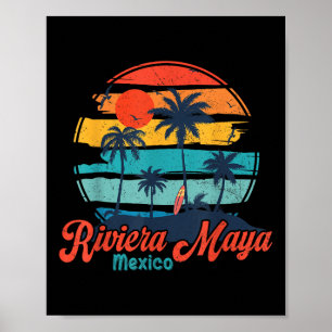 Poster Riviera vintage Maya Mexico Plage Vibes Vacances S