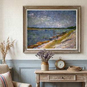 Poster Rivière avec bateaux à rames par Vincent van Gogh