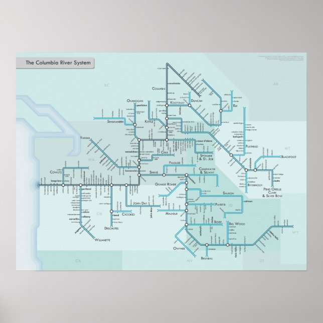 Poster Rivière Columbia 18 x 24 (Devant)