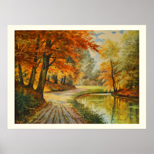 Poster Rivière dans les bois