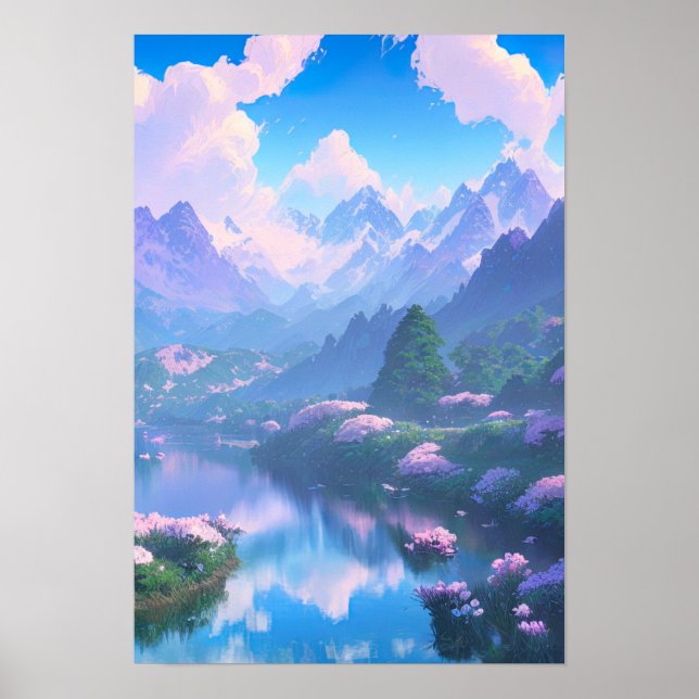 Poster Rivière dans une belle vallée (Devant)