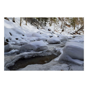 Poster Rivière de montagne hivernale – Wild Nature Rouman