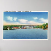 Rivière Kennebec Vue du pont-péage Augusta