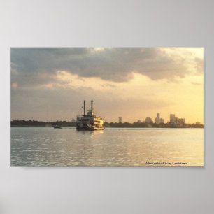 Poster Rivière Mississippi en Louisiane