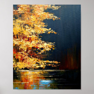 Poster Rivière, peinture abstraite.