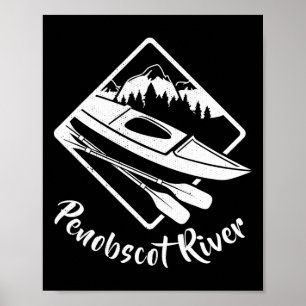 Poster Rivière Penobscot Maine Kayak Canoë Rafting