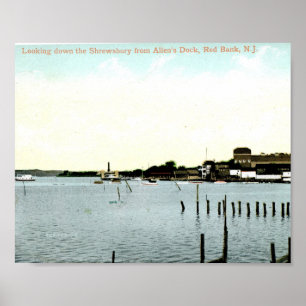 Poster Rivière Shrewsbury, Red Bank NJ, Vintage
