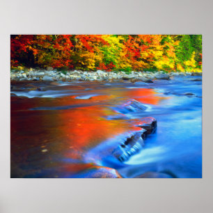 Poster Rivière Swift reflétant les couleurs d'automne