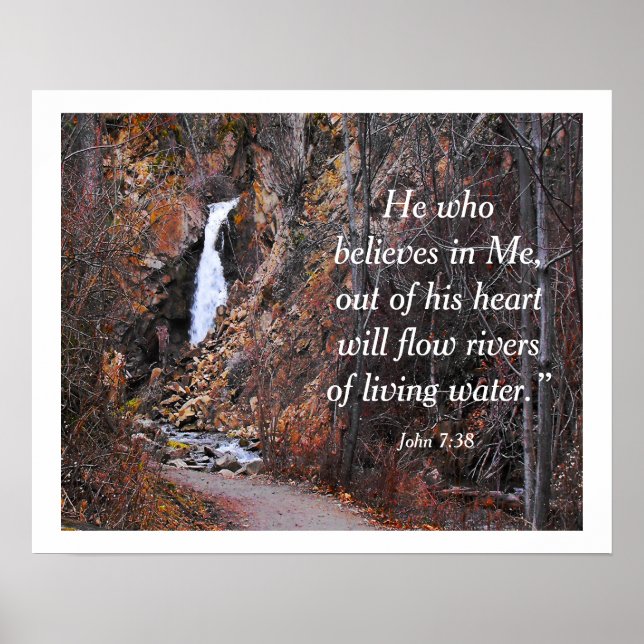 Poster Rivières Vivre Eau Inspiration Bible Citation (Devant)