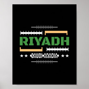Poster Riyad Arabie Saoudite Typographie Moderne Concepti