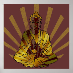 Poster Riyah-Li conçoit un bouddha Vintage