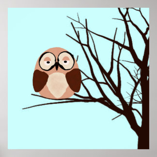 Poster Riyah-Li dessine un hibou d'hiver