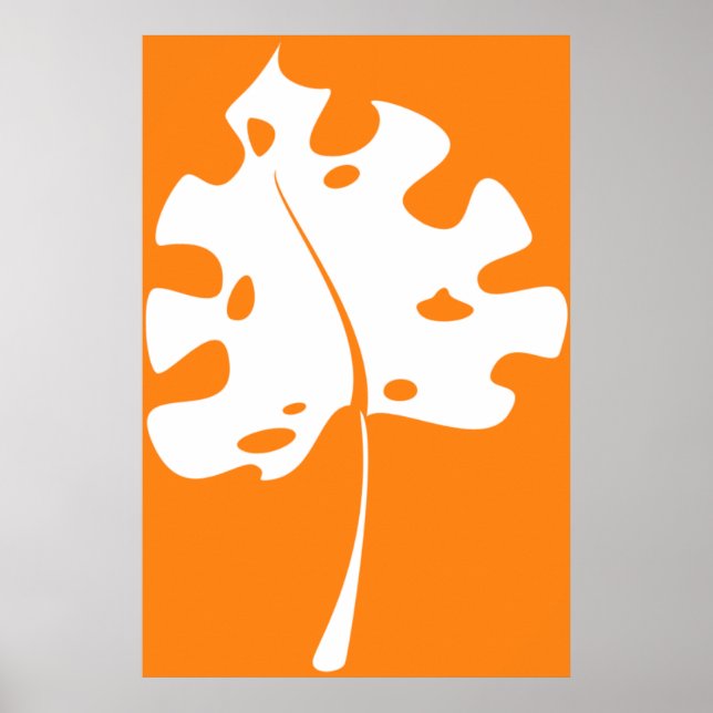 Poster Riyah-Li dessine une feuille orange (Devant)