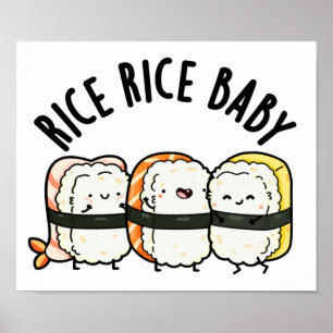 Poster Riz Bébé Funny Sushi Alimentation Pun