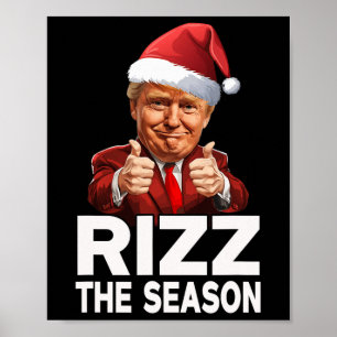 Poster Rizz La Saison Noël Drôle Trump Père Noël Pajama