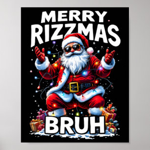 Poster Rizz Saison Bruh Merry Rizzmas Bruh Père Noël Clau