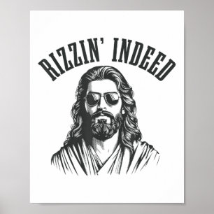 Poster Rizzin En Effet Drôle Jésus Il Est Rizzin Pâques C