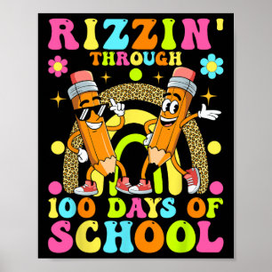 Poster Rizzin' Jusqu'À 100 Jours D'Enfants Scolaires 100E