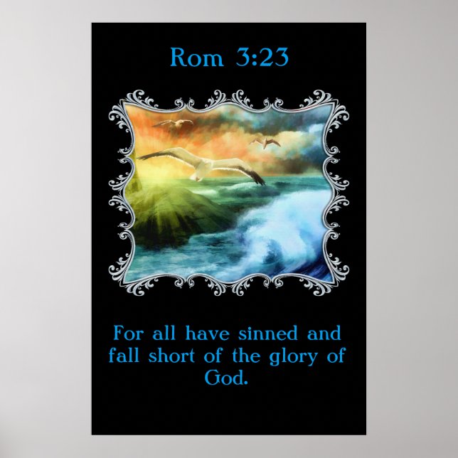 Poster Rm 3:23 Avec des mouettes volant au-dessus de la m (Devant)