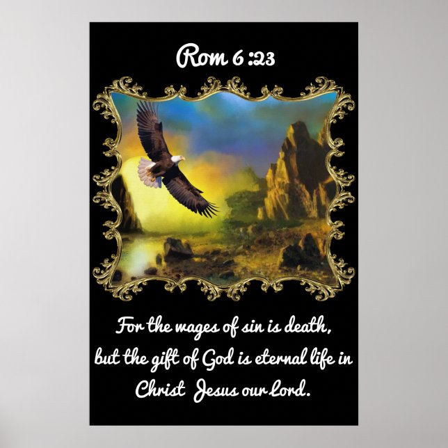 Poster Rm 6:23 Avec un aigle survolant le paysage. (Devant)