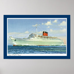 Poster RMS Caronia en mer