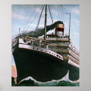Poster RMS Carpathia arrive à la Secourt de RMS Titanic