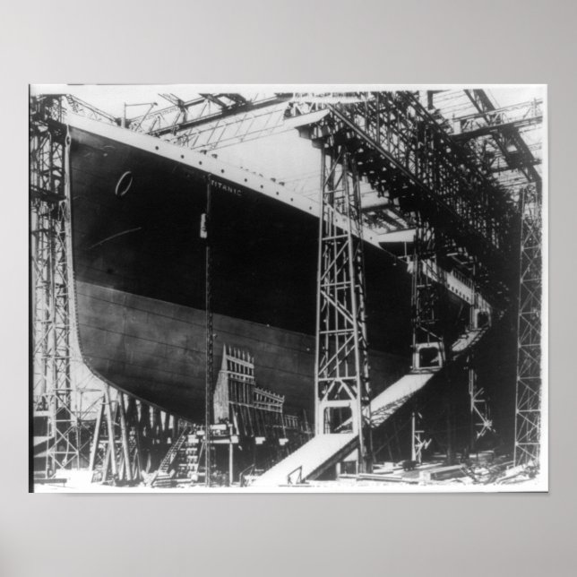 Poster RMS Titanic - Bateau à vapeur en construction (Devant)